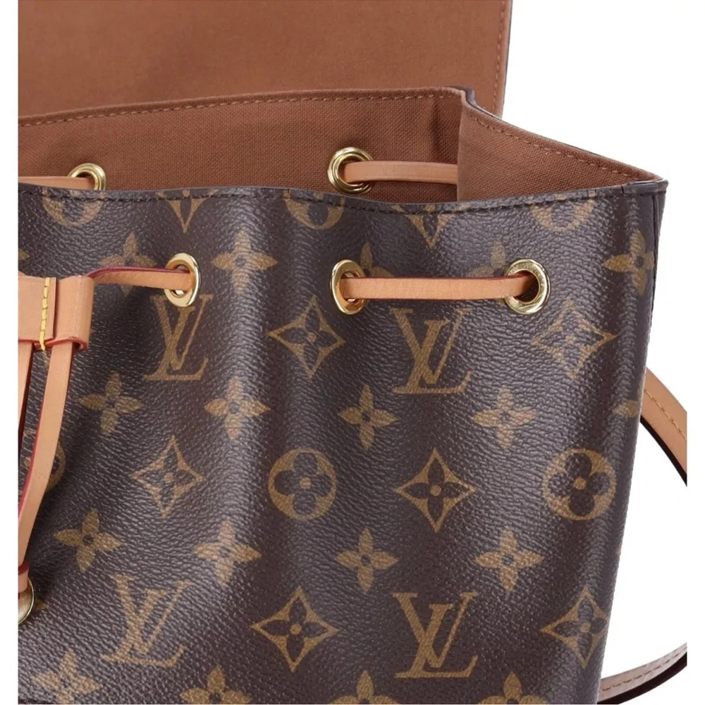 Louis Vuitton Montsouris PM Backpack Brown Monogram M45501 LV Logo Charm
